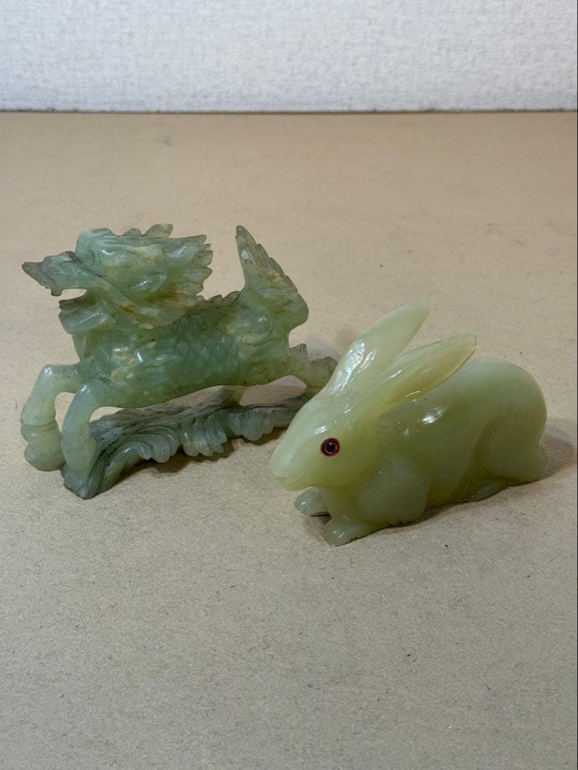 うさぎ、麒 置物 翡翠-正規品 店舗 正規販売代理店