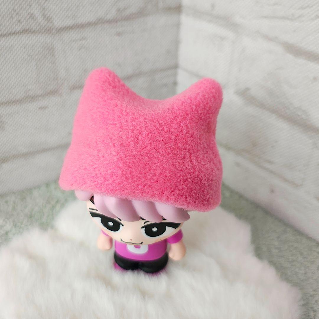 すのチルソフビ用 ふわふわ ねこ耳帽子 ピンク Snow Man 佐久間大介 猫