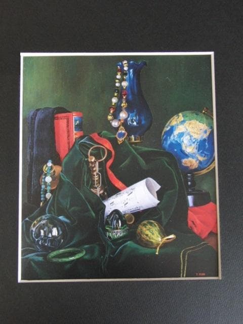 城戸義郎、絵画の旋律、希少な額装用画集より、新品高級額装付、状態良好