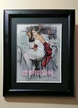 生島 浩、【5:55】、希少画集画、状態良好、人物、写実、送料無料
