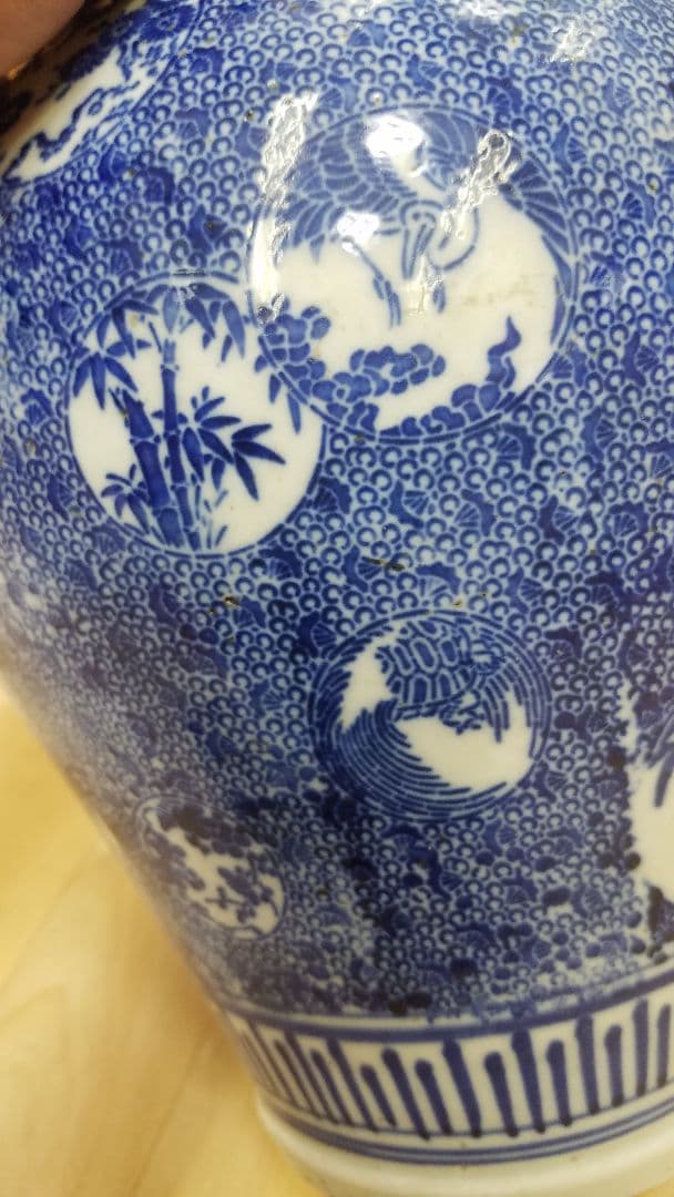 沈香壺】 印判 微塵 窓絵 鶴亀 松竹梅 時代物 花瓶 - メルカリ