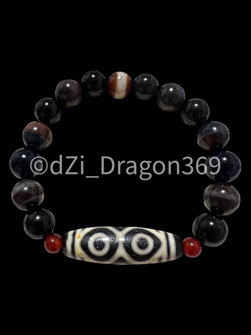 dZi beadsジービーズ 西蔵 龍眼天珠（龍六眼天珠）のブレス 今日の相棒🐲🐉🐲🐉 龍眼天珠が強すぎる💦💦⚠️⚠️ #天珠 #dzi