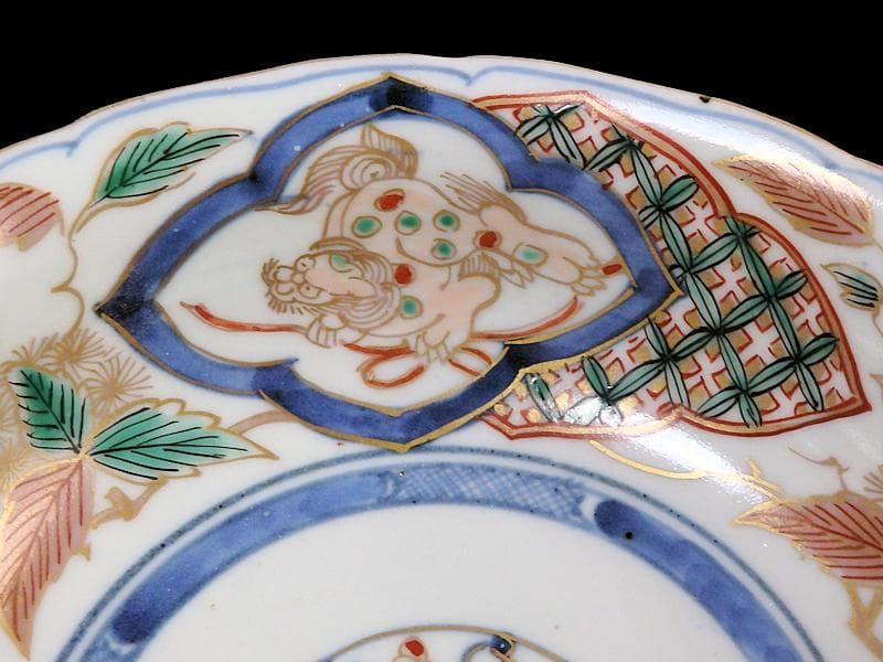 古伊万里 染錦 獅子に七宝紋の図 膾皿 2客 D797AS-fbqy - メルカリ