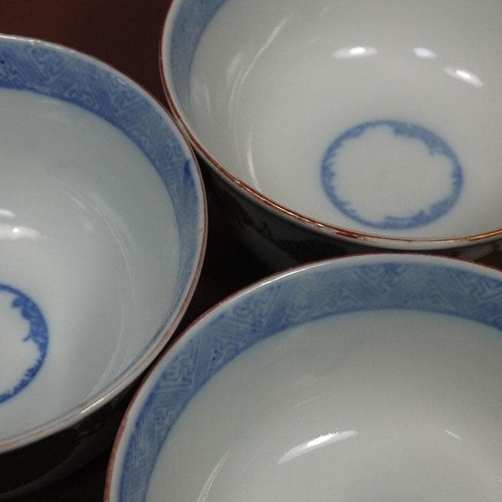 古伊万里 富長貴春 染付 金彩色絵 松鶴文 蓋付