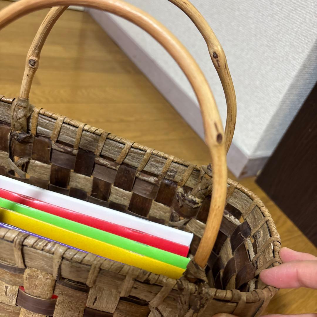 取手の節使いが素敵です 胡桃 オーダー 籠バッグ
