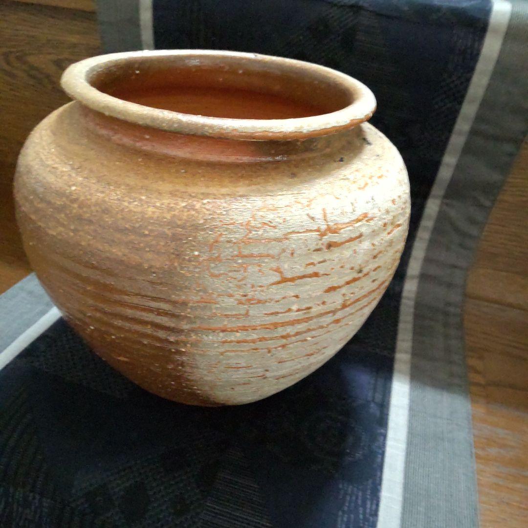 小壺 26 備前焼 竹内靖之（備前焼緋襷蓋付小壺）