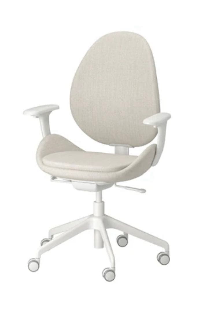 IKEA HATTEFJÄLL ハッテフィェル HATTEFJÄLL office chair with armrests, Gunnared beige/white - IKEA
