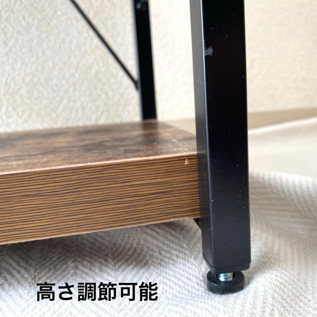 ニトリ 黒アイアン マルチシェルフ ステイン ブラウン 三段棚 スチール