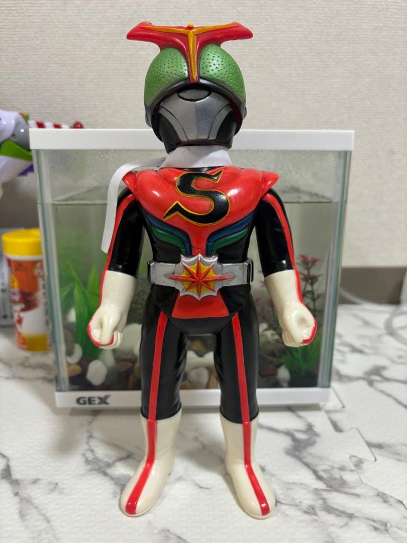 最終値下げ 超美品 旧バンダイ 仮面ライダーストロンガー 面取れソフビ