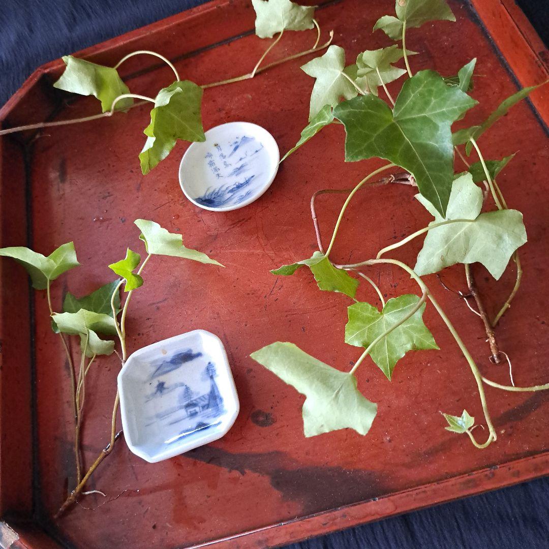 月落ち烏啼く……漢詩が豆皿に！(豆皿を愉しむ⑬)」古伊万里皿2客セット