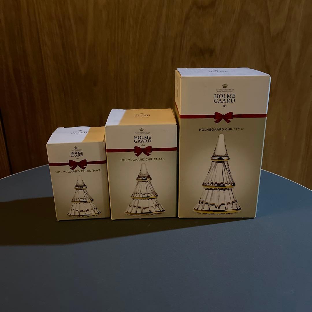 ホルムガード　ツリー　3個セット　箱付き ホルムガード HOLMEGAARD ガラス クリスマスツリー クリスマスグッズ