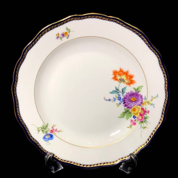 Meissen マイセン/※1級品 Aカンテ 金彩フラワーブーケ 大皿 美品 B