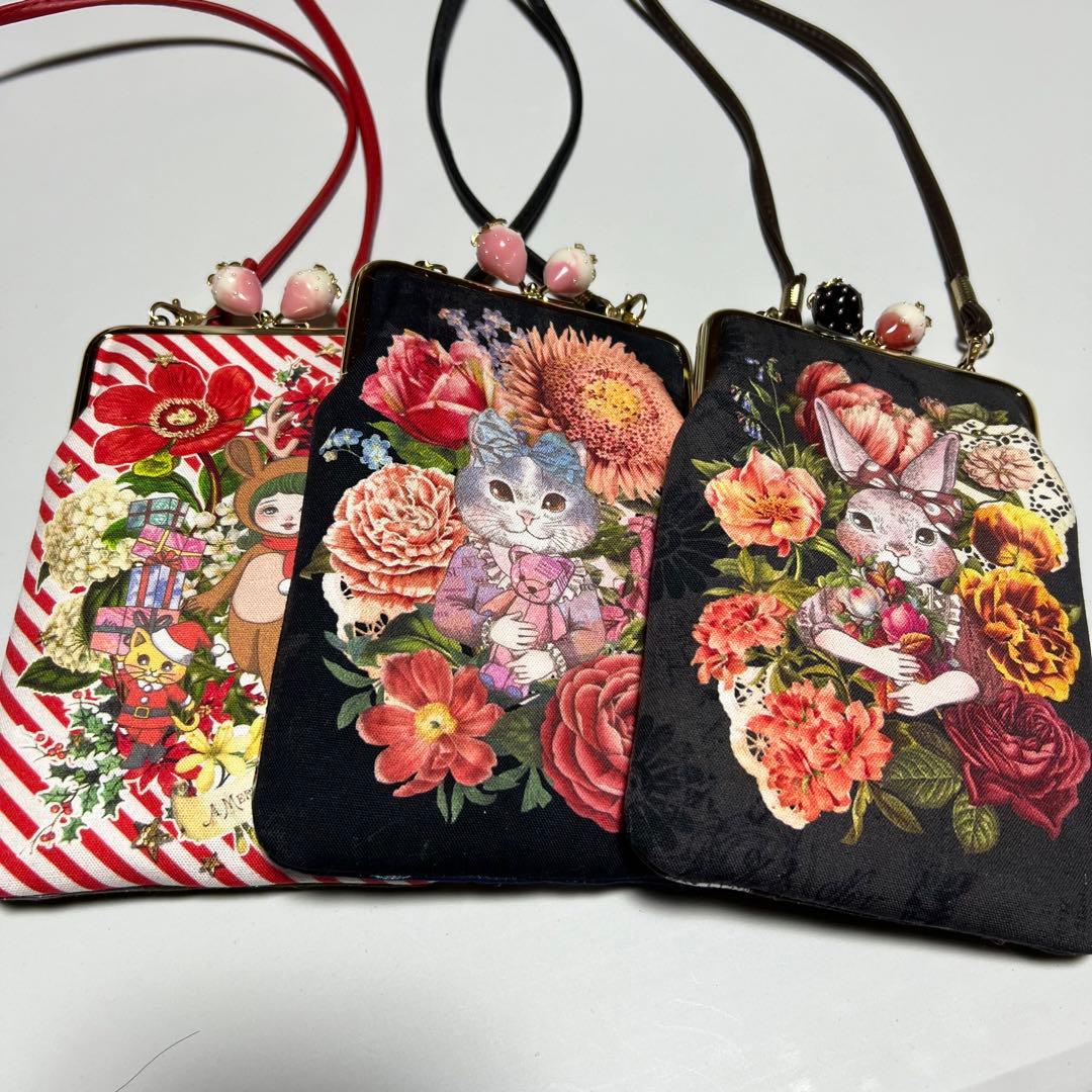 ジョリーフルール】がま口スマホポーチ