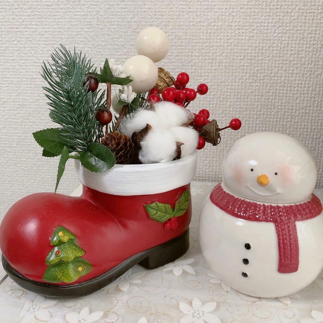 クリスマスブーツ ♡ スノーマンの蓋付き小鉢 - メルカリ