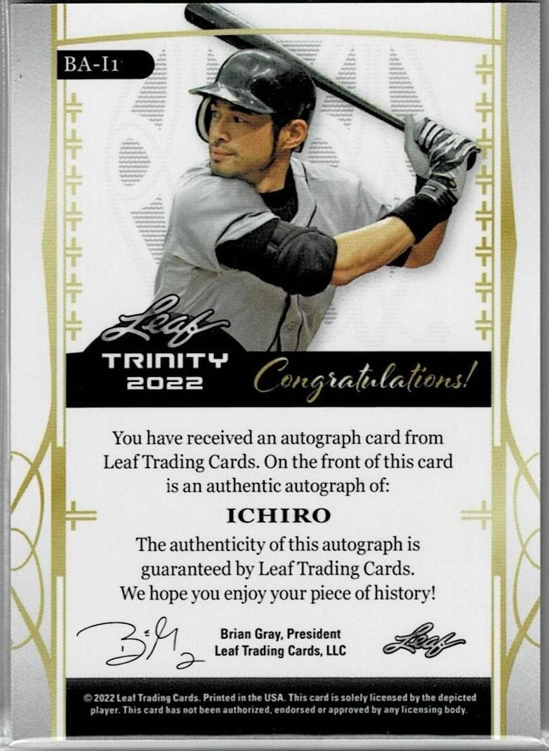 イチロー 22 Lead Trinity Gold 50枚限定直筆サインカード - メルカリ