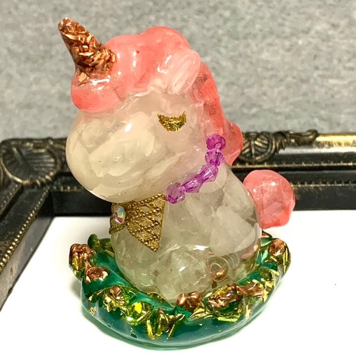 オルゴナイト　ユニコーン　リボン　〜台座付き〜 61GOFjiuKpL.jpg_BO30,255,255,