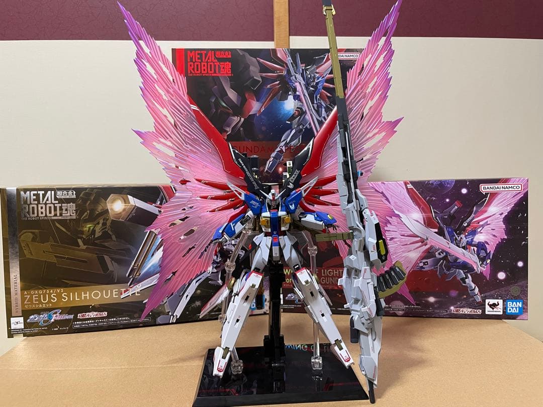 メタルロボット魂〜デスティニーガンダムSPEC2、ゼウスシルエット、光の翼〜3点 METAL ROBOT魂 ＜SIDE MS＞ デスティニーガンダムSpecII」、「光の翼
