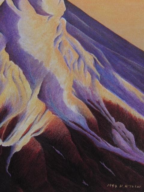 日吉弘志、【夜明け】、希少な大判額装用画集より、美品、日本人画家