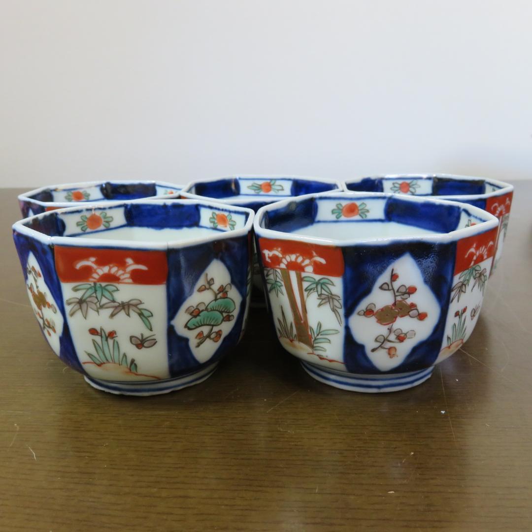 小鉢 向付 染付 色絵付け 江戸 明治 松竹梅 蝶 八角鉢 5客 美品 小鉢 向付 染付 色絵付け 江戸 明治 松竹梅 蝶 八角鉢 5客 美品 - メルカリ