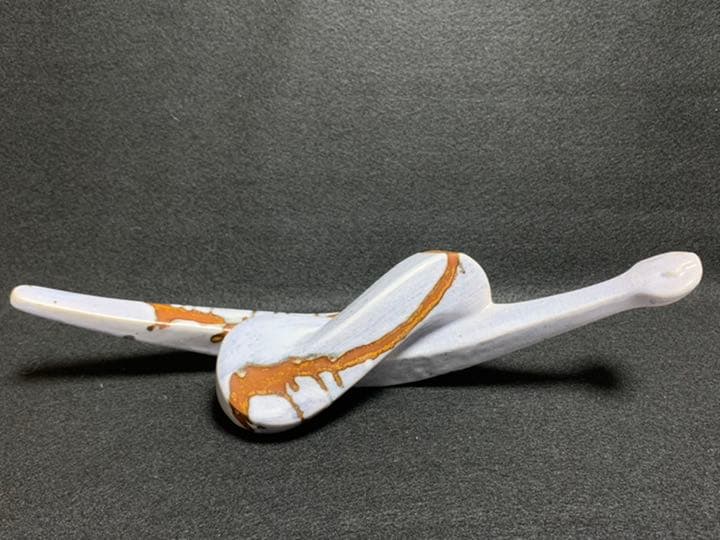 益子【矢内齋】灰釉酒器、ソースポット、花器