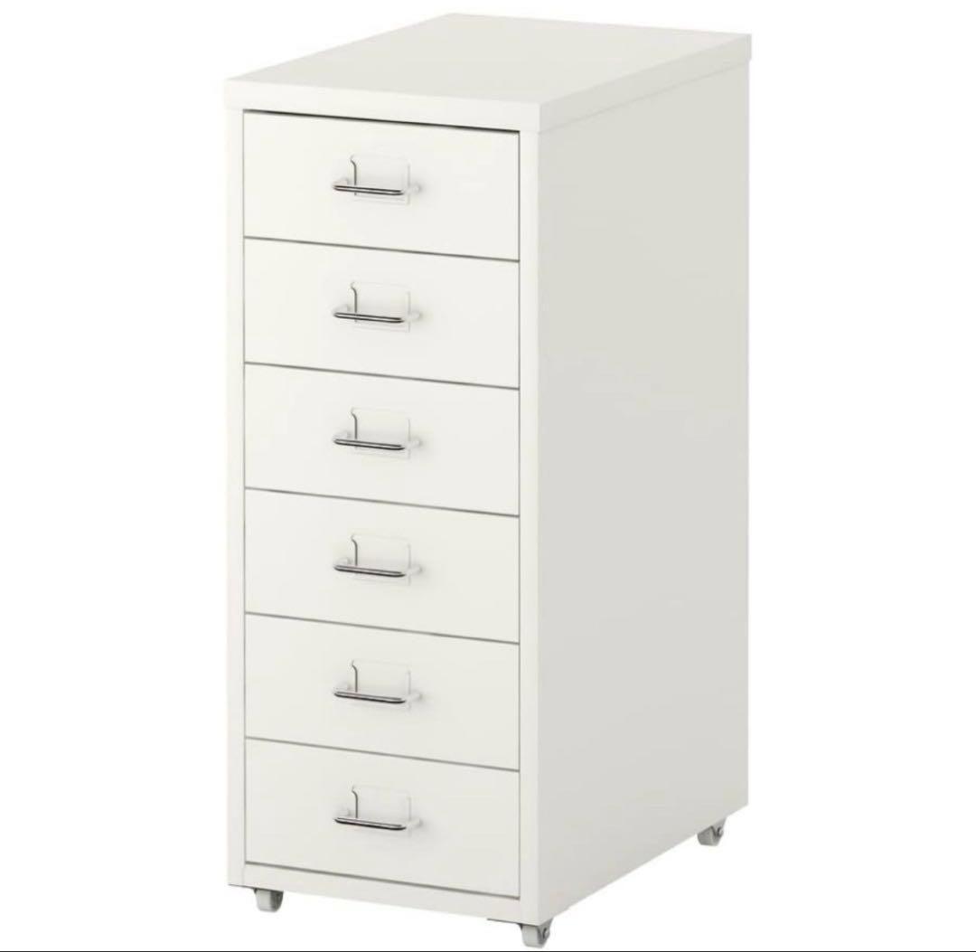 【組み立て済】IKEA HELMER ホワイト 6段引き出し収納キャビネット 楽天市場】IKEA イケア 引き出しユニット キャスター付き ホワイト 白