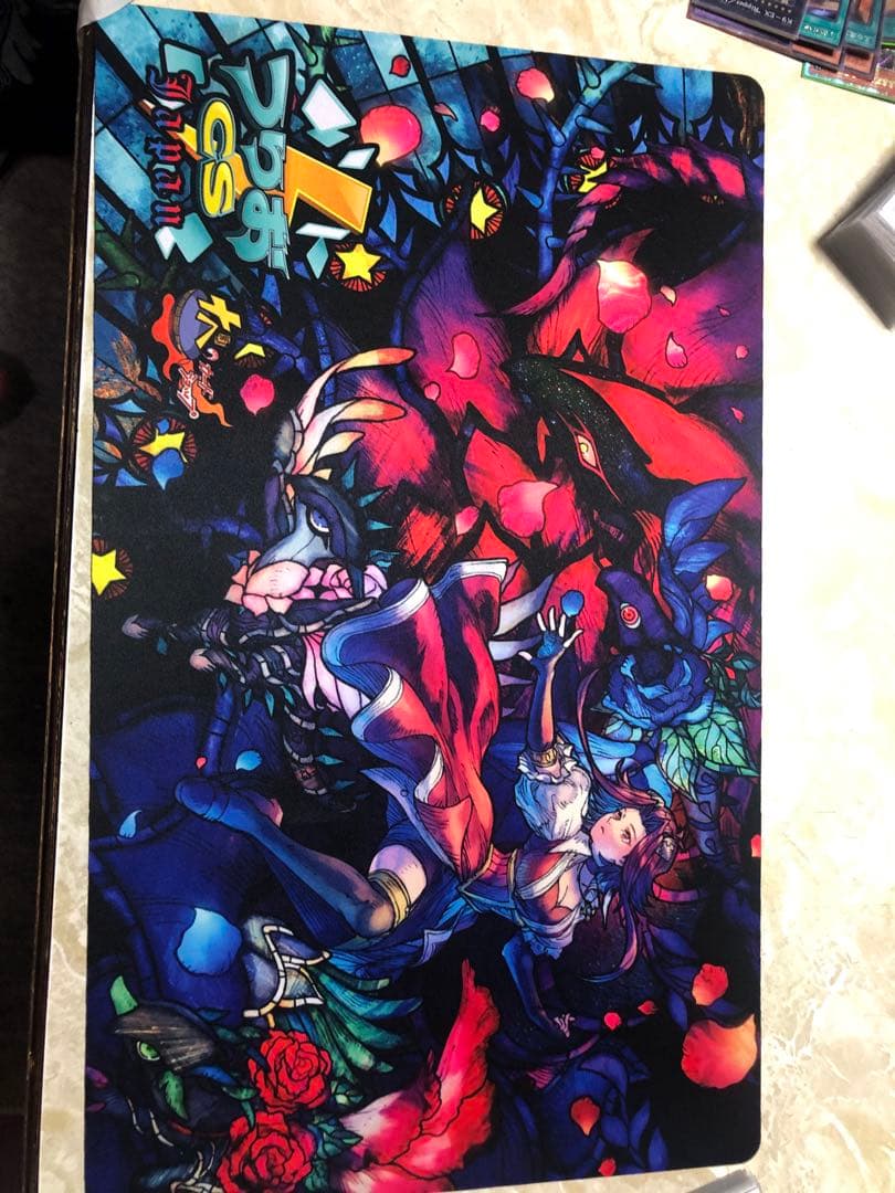 遊戯王OCG プレイマットつりおCS 十六夜アキ　ブラックローズドラゴン プレイマット『十六夜アキ&黒薔薇の破滅竜』【-】{-}《プレイマット》