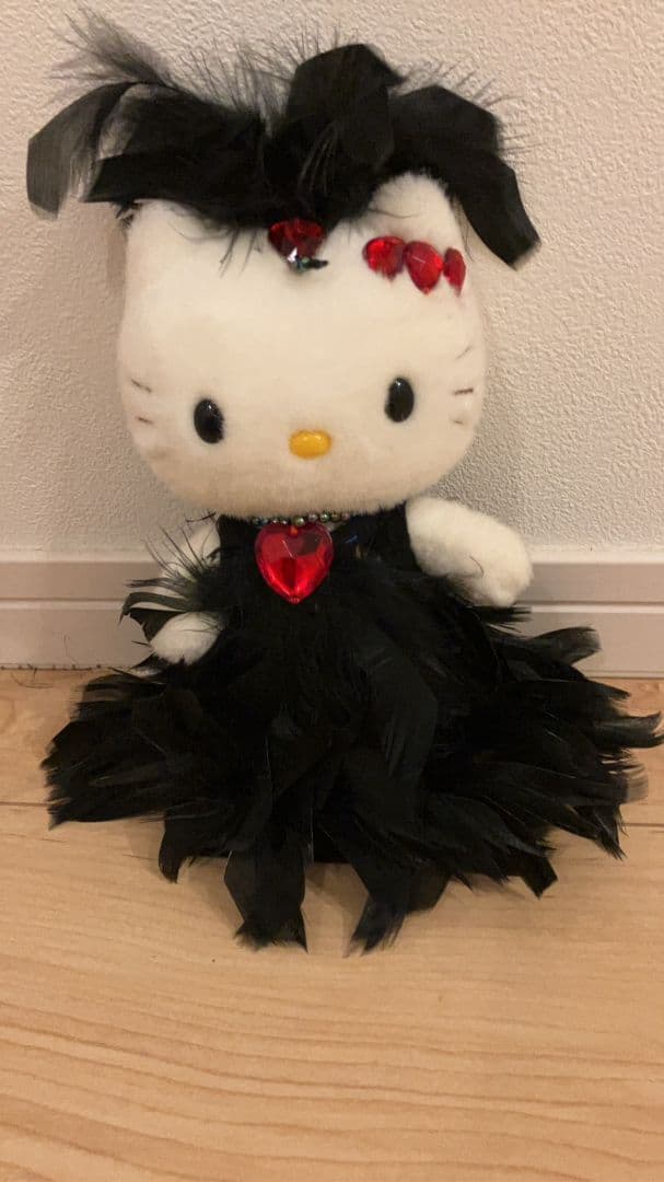 ハローキティ×美空ひばりコラボ／黒ドレス ぬいぐるみ激レア品☆2000年