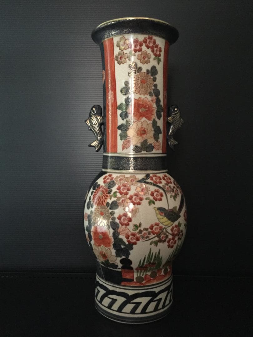 昭和レトロ　大きな花瓶　新品未使用　年代物 昭和レトロノリタケ花瓶 レッドグラデーション存在感