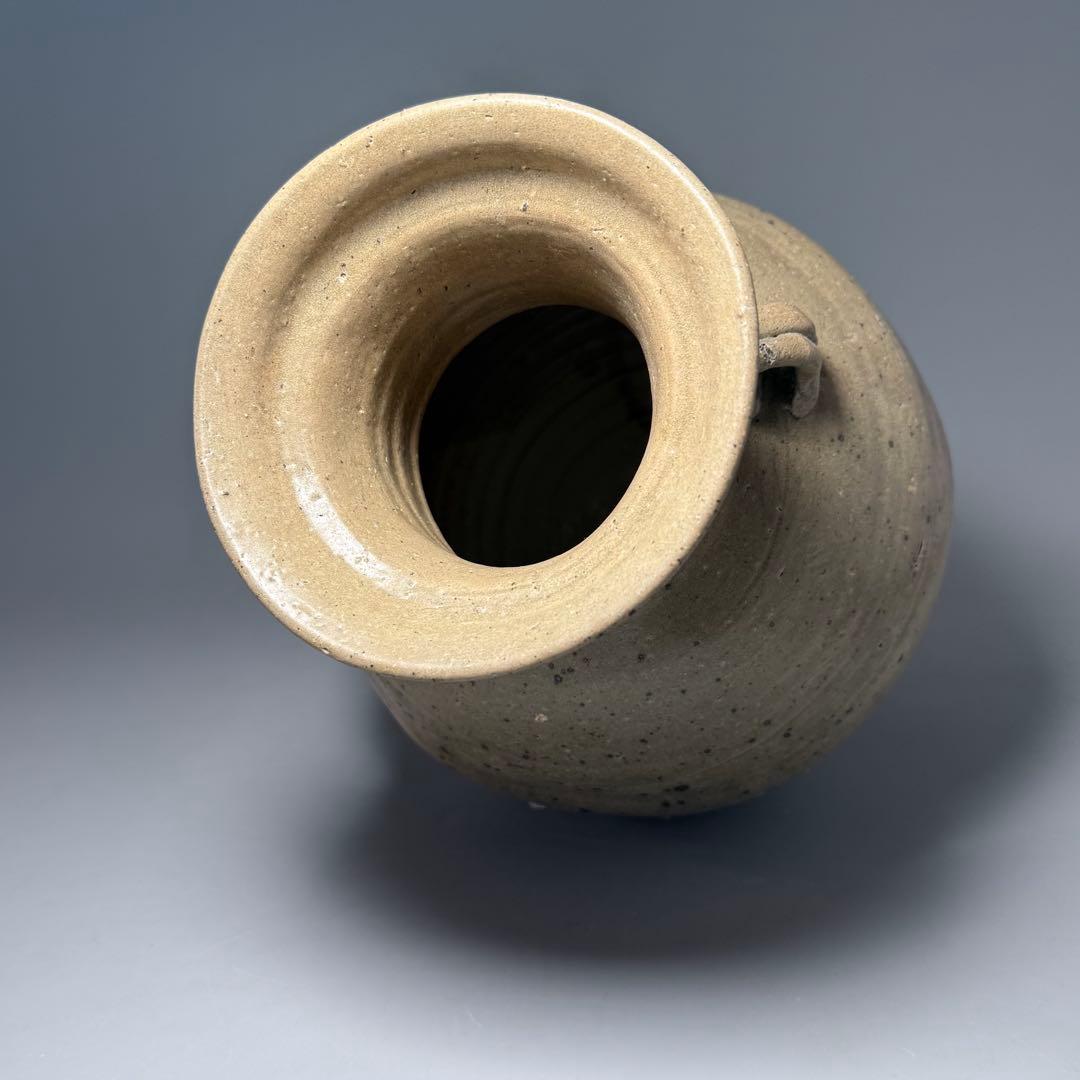遠州窯 耳付花瓶 共箱付 中国美術 高さ30.5cm オブジェ インテリア