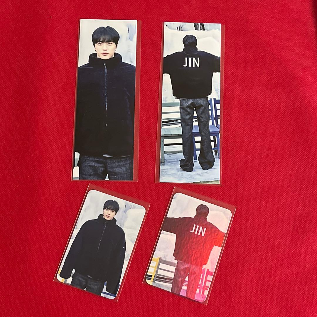 BTS ロングステッカー・ホログラム両面フォトカード♡Jin - メルカリ