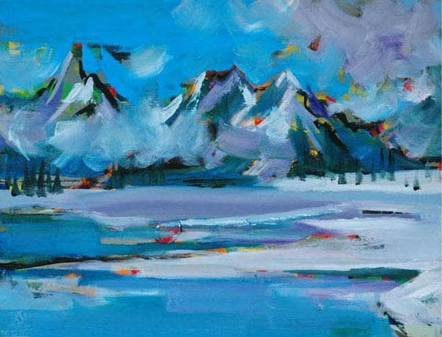 油絵 菅家令子 絵 絵画 インテリア uF6-062903 風景 冬景色 油絵 菅家令子 絵 絵画インテリア 額付(黒) uF6-062903 風景冬景色