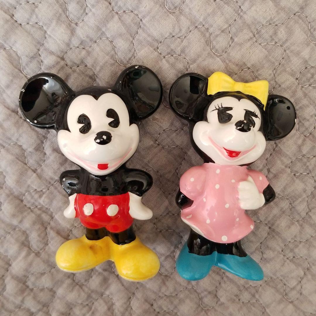ミッキーミニー陶器置物 昭和レトロ東京ディズニーランドミッキー