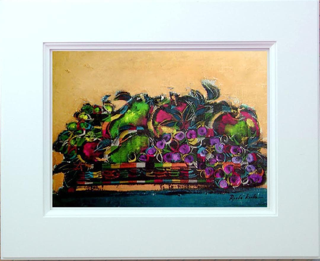 油絵 菅家令子 絵 絵画 インテリア uF6-061104 静物 果物 - メルカリ
