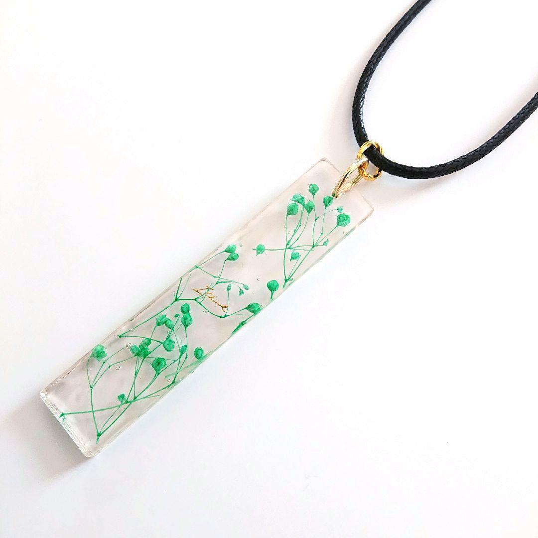 かすみ草 ネックレス レジン ハンドメイド 春 透明感 ナチュラル