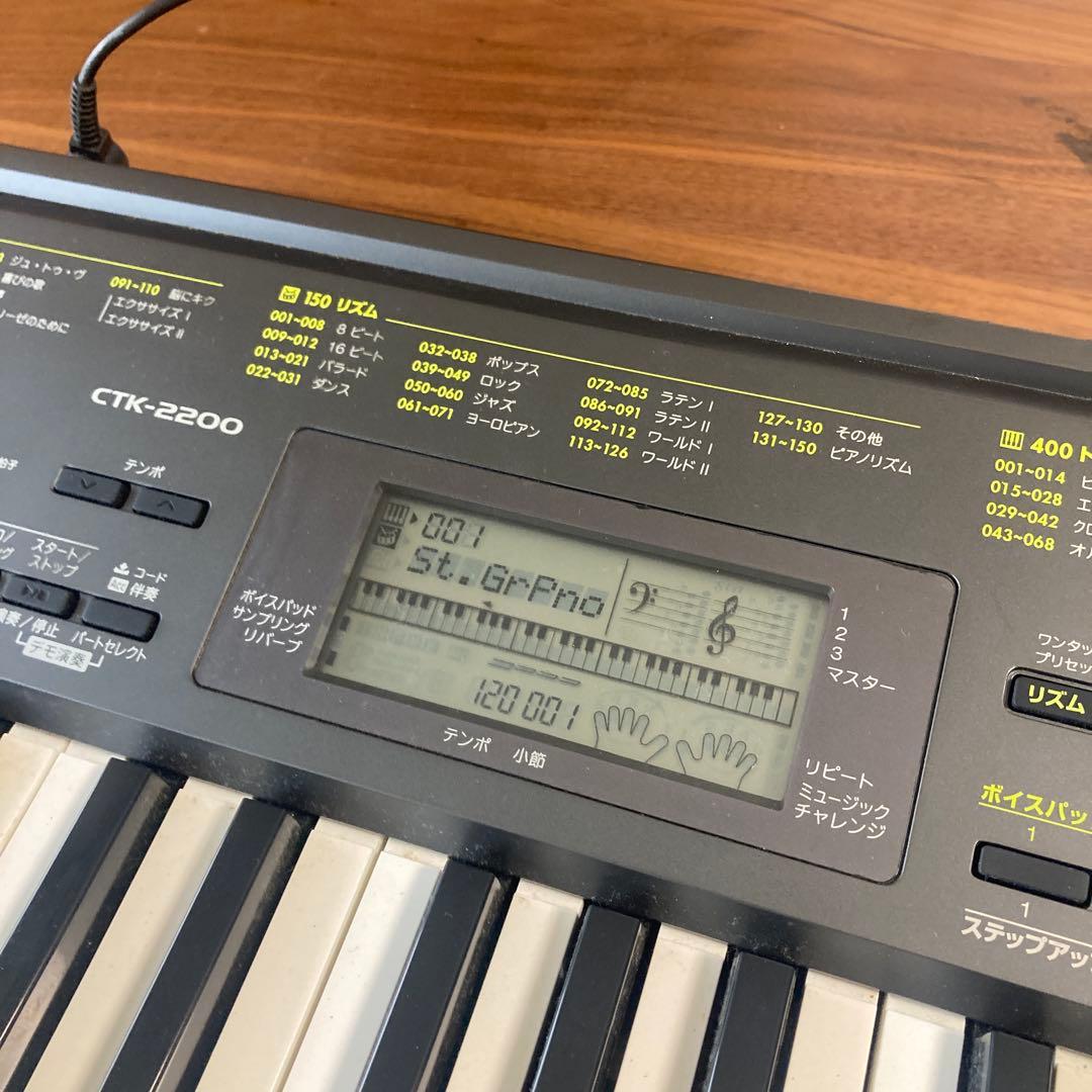 中古 入門用にCASIOカシオ キーボード 電子ピアノ CTK-2200 61鍵