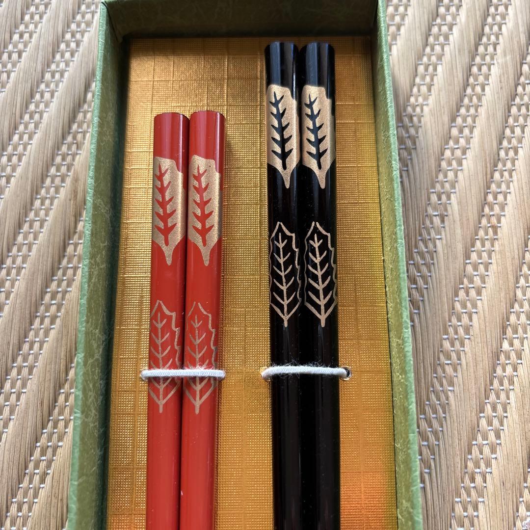 未使用 小麦模様の輪島塗り 夫婦箸【塗師屋 いち松】 - メルカリ