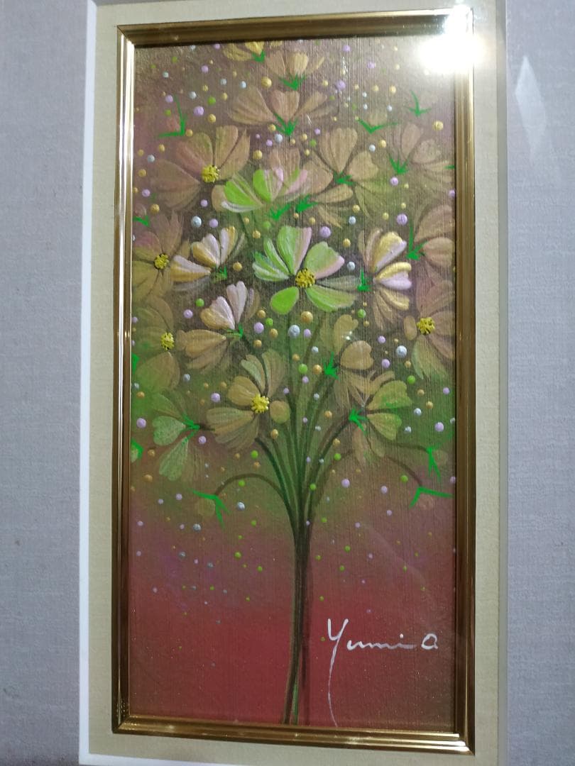 真作】中井亮「ほおずき」油彩画 F3号程度 サイン有 額装済み 静物画
