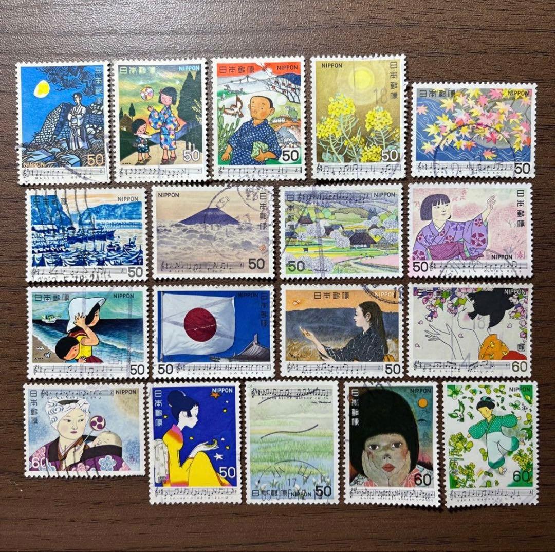 日本の古切手 思い出の歌 その2 18枚 - メルカリ