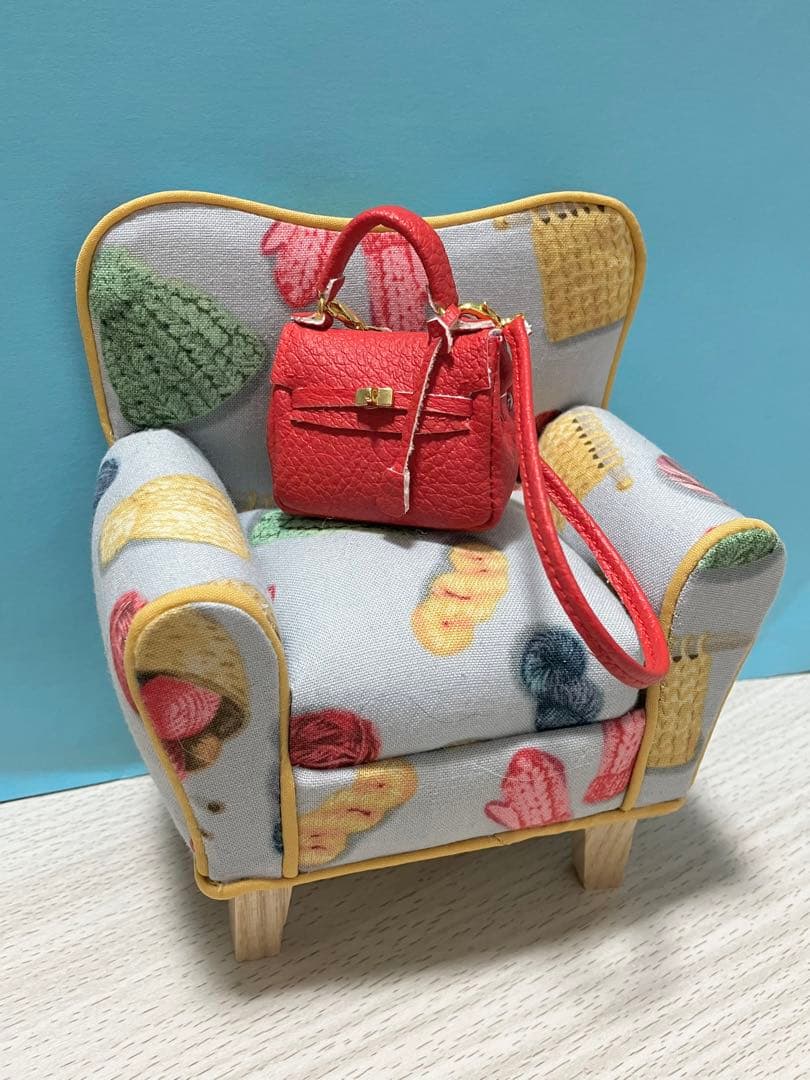 ☆ハンドメイド☆ミニチュア 2wayバッグ レッド ドールアウトフィット