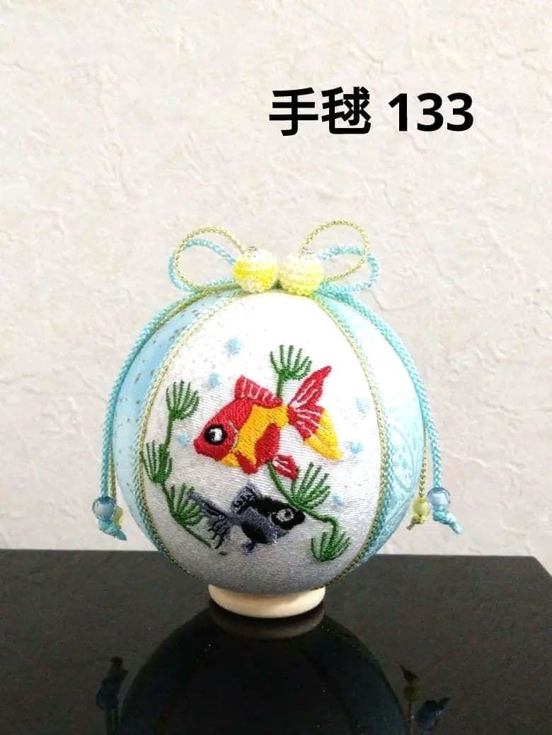 手鞠 手毬 てまり 刺繍シマエナガ 鳥 No.163 ハンドメイド