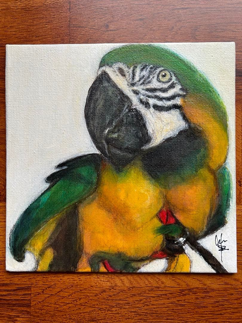しあわせインコ様 ルリコンゴウインコ 絵画 - メルカリ