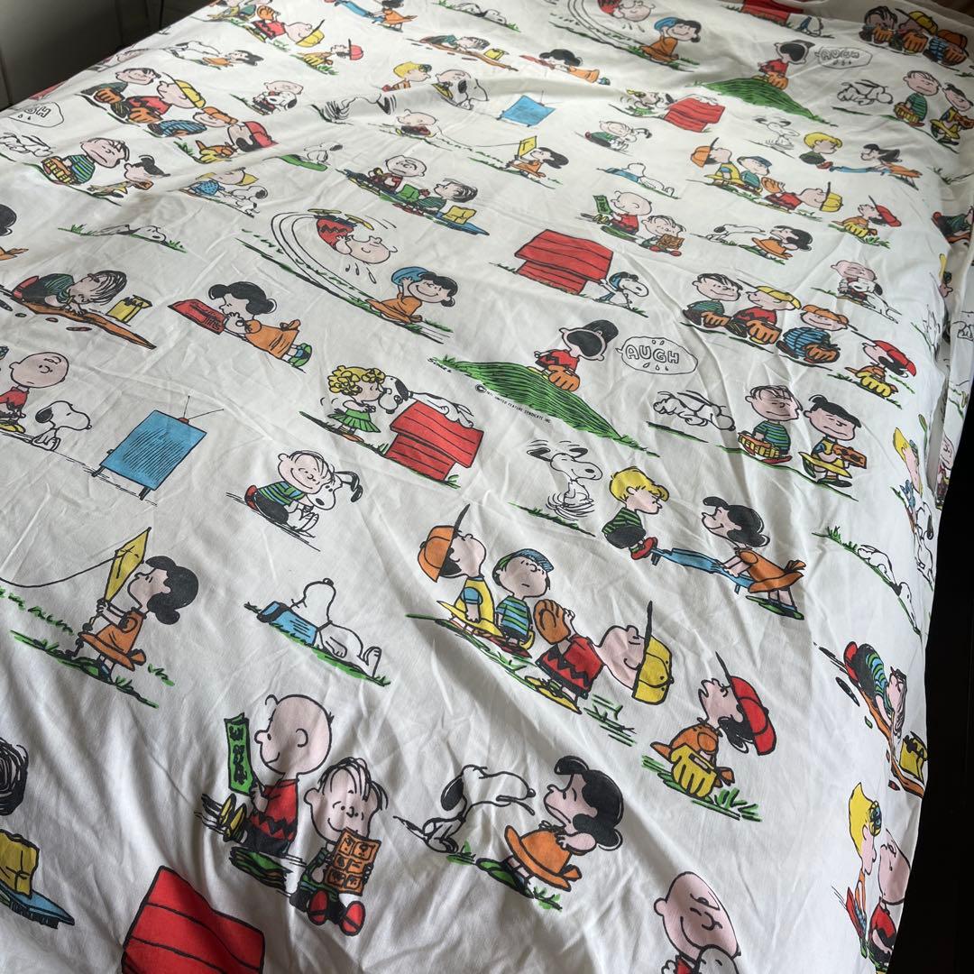 USA製70'sヴィンテージpeanuts snoopyシーツ フライングエース - メルカリ
