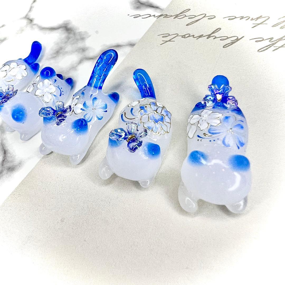 白いお花 蝶々 ホワイトオーロラ 猫 5個セット - marcosflowerdesign.com