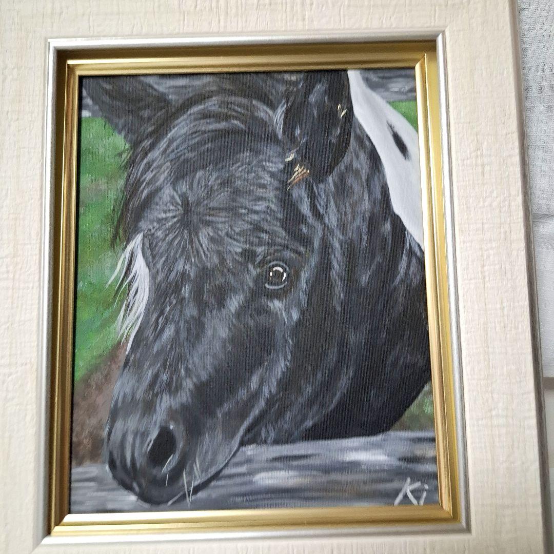 アクリル画 F3号 キャンバス 原画 馬 風景画 - メルカリ