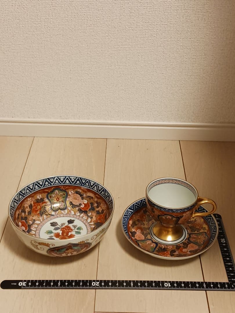 極錦 金彩 古伊万里様式 ティーカップ&ソーサー 中鉢 賞美堂 肥後其泉