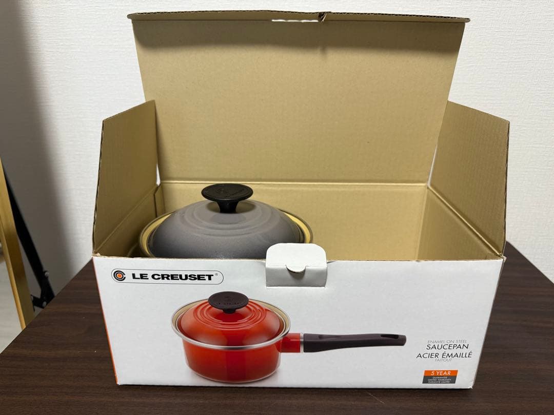 箱あり(写真要確認)】LE CREUSET 片手鍋 グレー16cm フランス製のLE