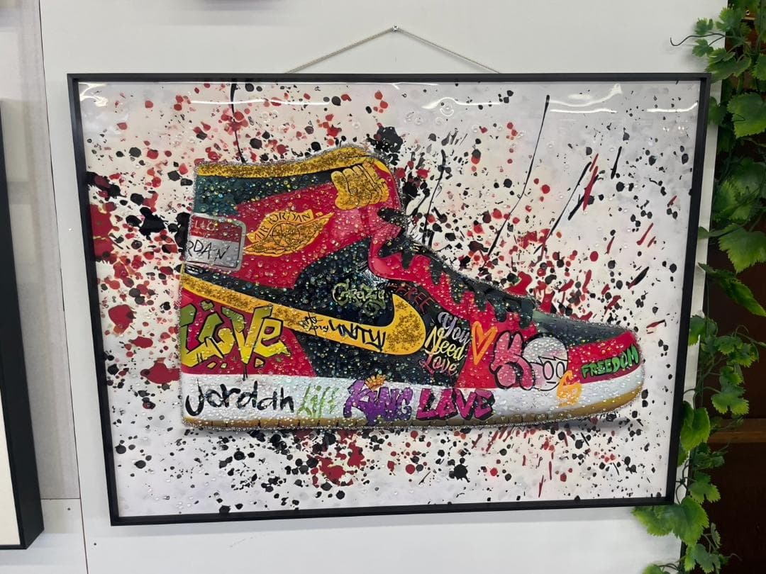 水晶絵　NIKE　ナイキ　スニーカー　アートパネル　絵　絵画　額絵　額縁　アート 水晶絵 ナイキ NIKE スニーカー アート アートパネル 絵画 額縁