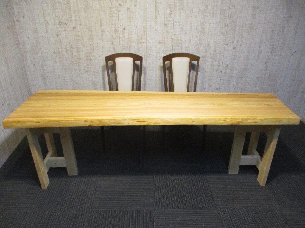# 616 ■　檜　ヒノキ　テーブル　ダイニング　カウンター　座卓　一枚板 616□ 檜 ヒノキ 長さ220cm 豪華 テーブル 板 ローテーブル ダイニング