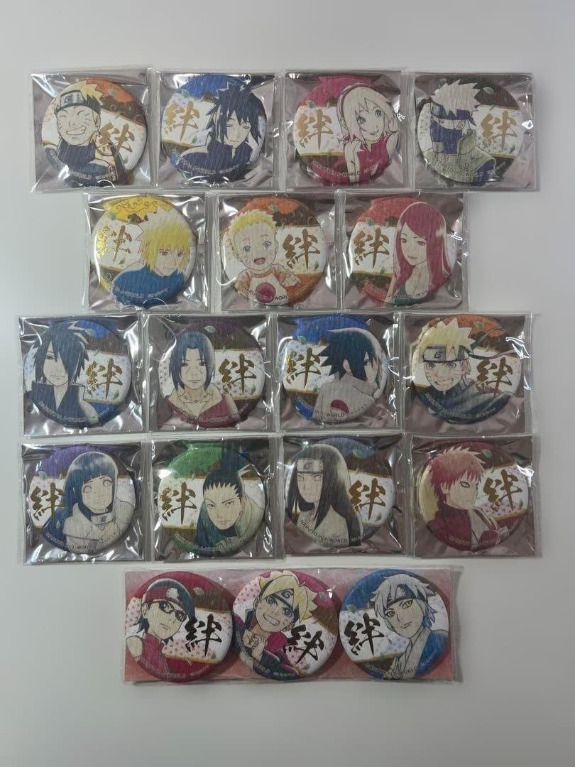 NARUTO J-WORLD 絆シリーズ 和紙 缶バッジ フルコンプ ☆JUMP SHOP新商品情報☆ ＜JF2019ジャンプショップブースにて先行発売