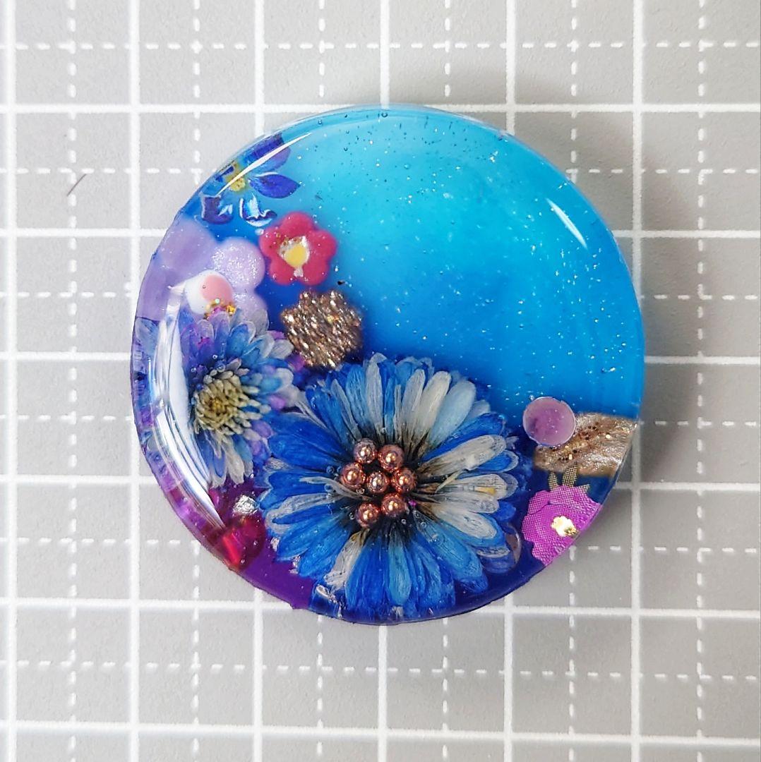 レジン 猫 ドライフラワー ヘアゴム ブローチ ポニーフック No.494